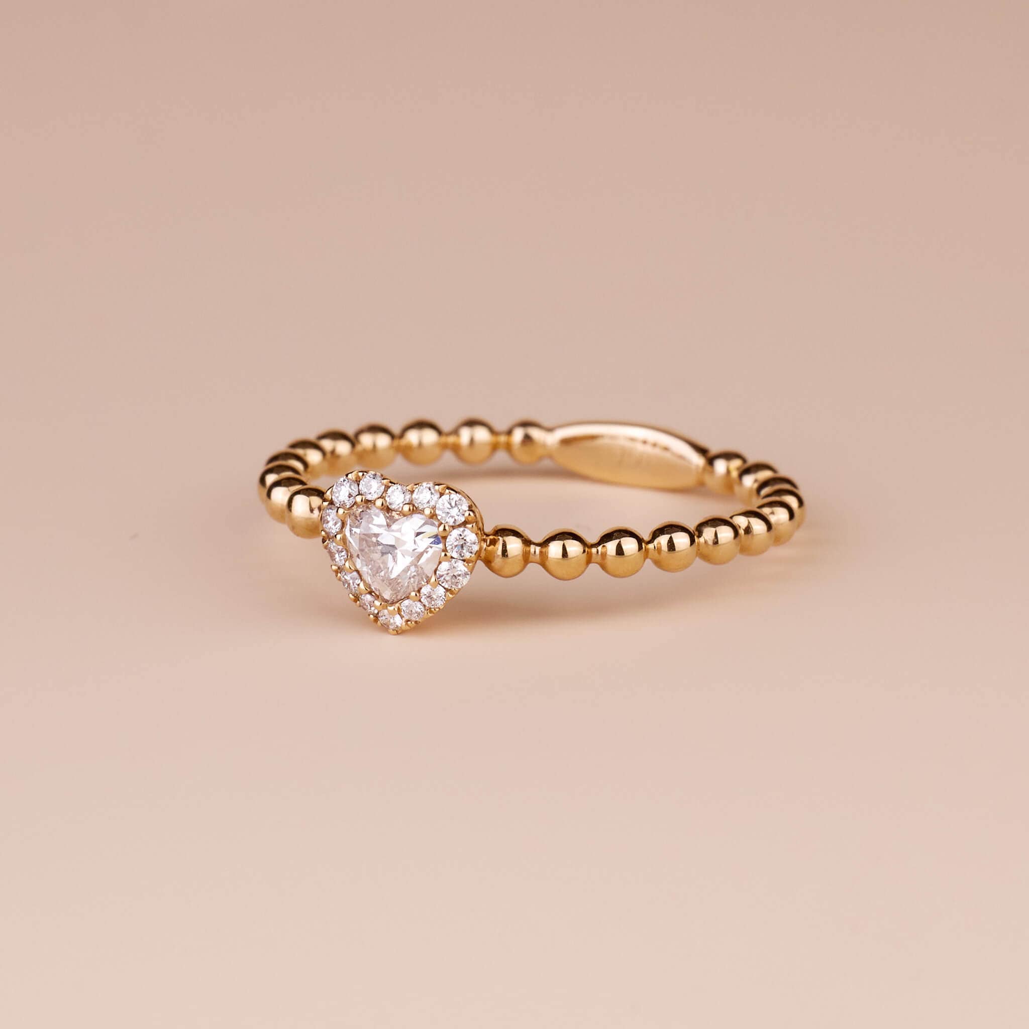 18K Gold Unique Heart - shape Diamond Engagement Ring - Jewelry And Store