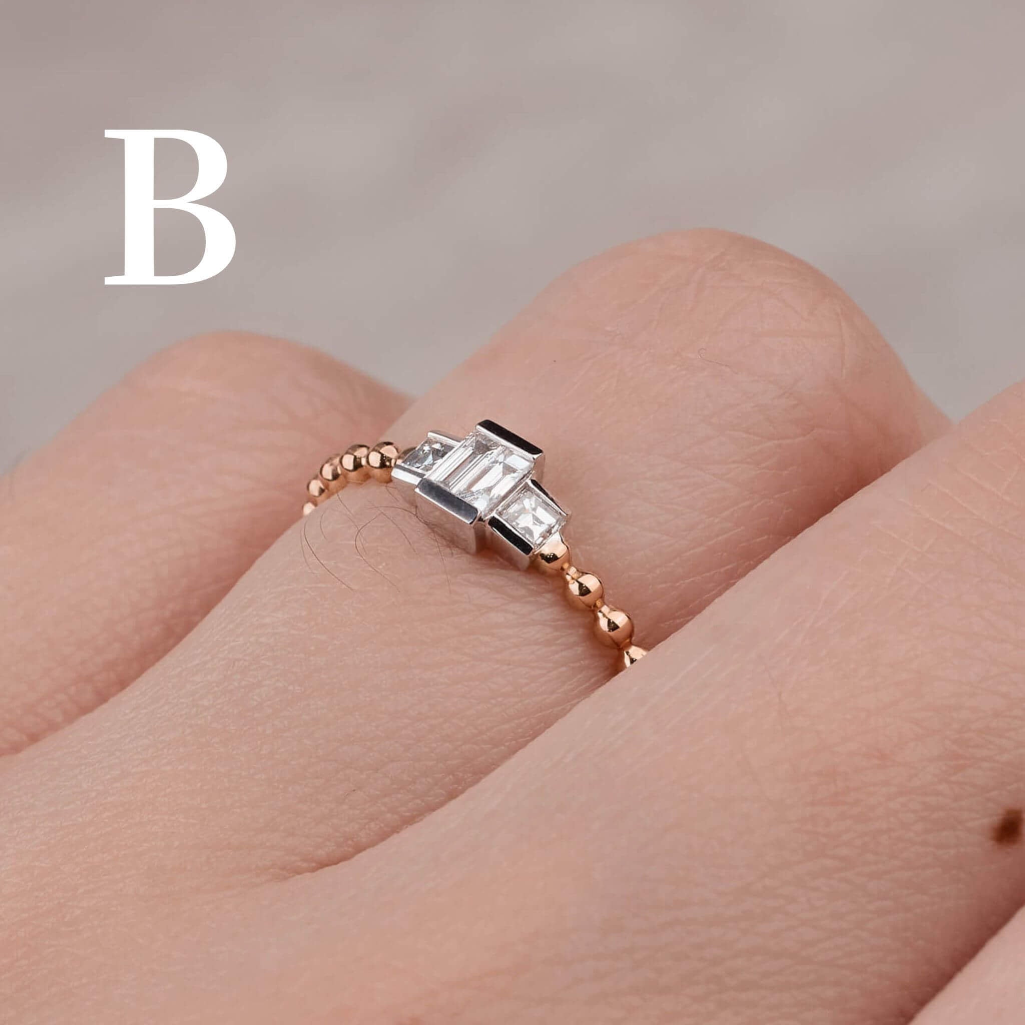 Baguette Diamond Ring in 18K Gold - Jewelry And Store