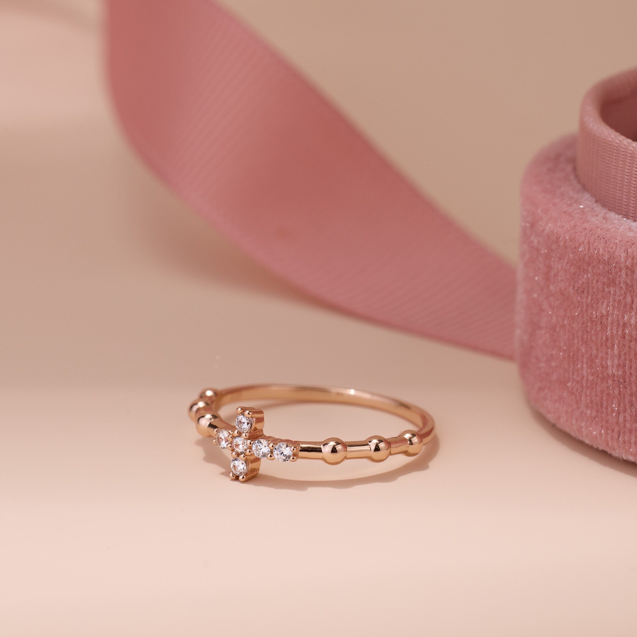 925 Silver Minimalist Cross Ring