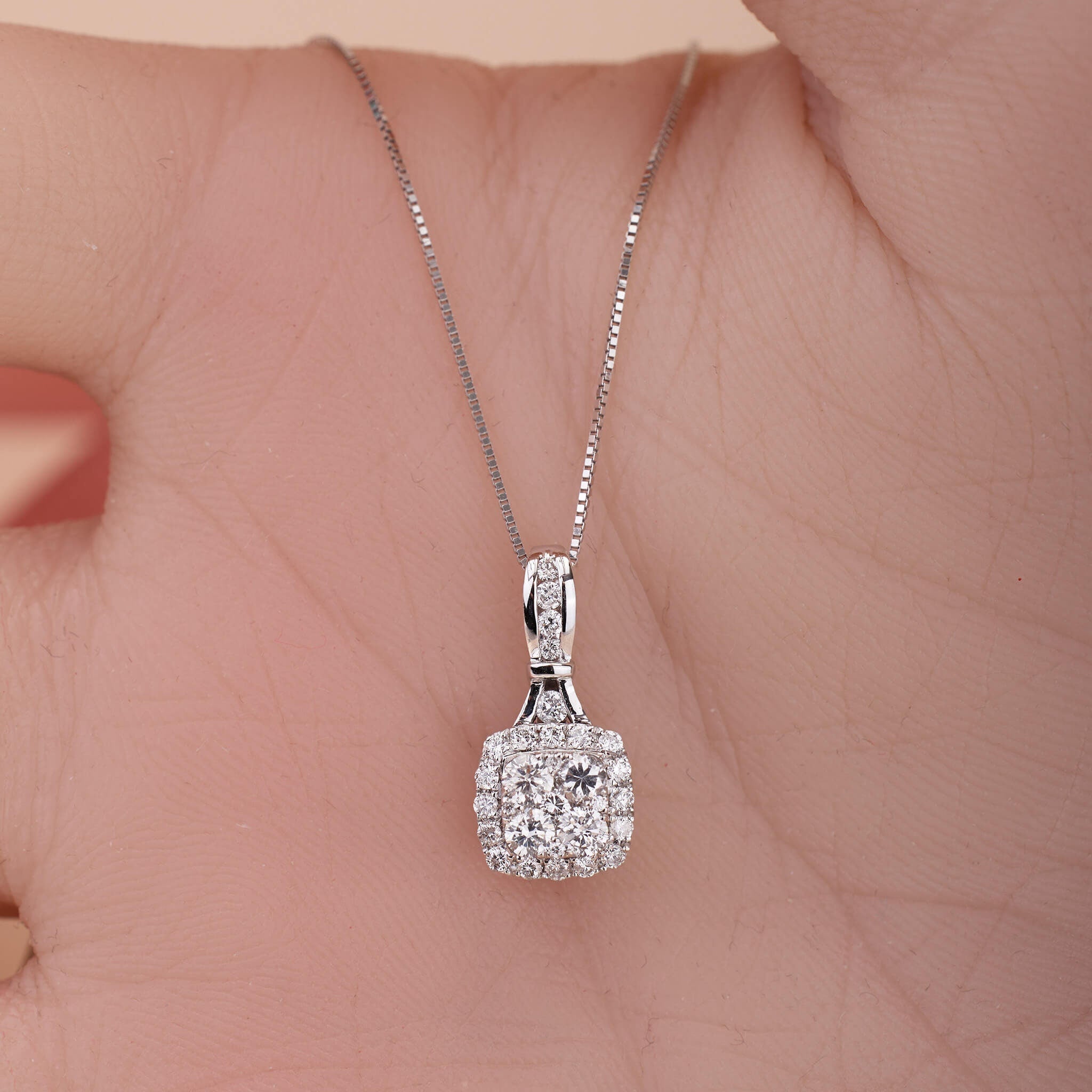 0.49 ct.tw. Natural Diamond Pendant in 14K Gold - Jewelry And Store
