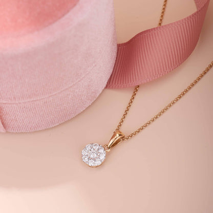 18K Gold Minimalist Natural Diamond Pendant - Jewelry And Store