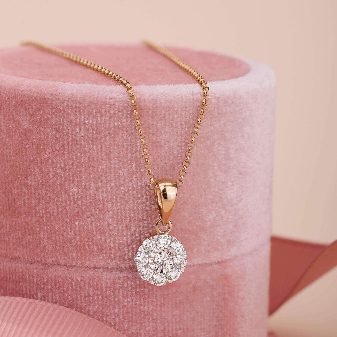 18K Gold Minimalist Natural Diamond Pendant - Jewelry And Store