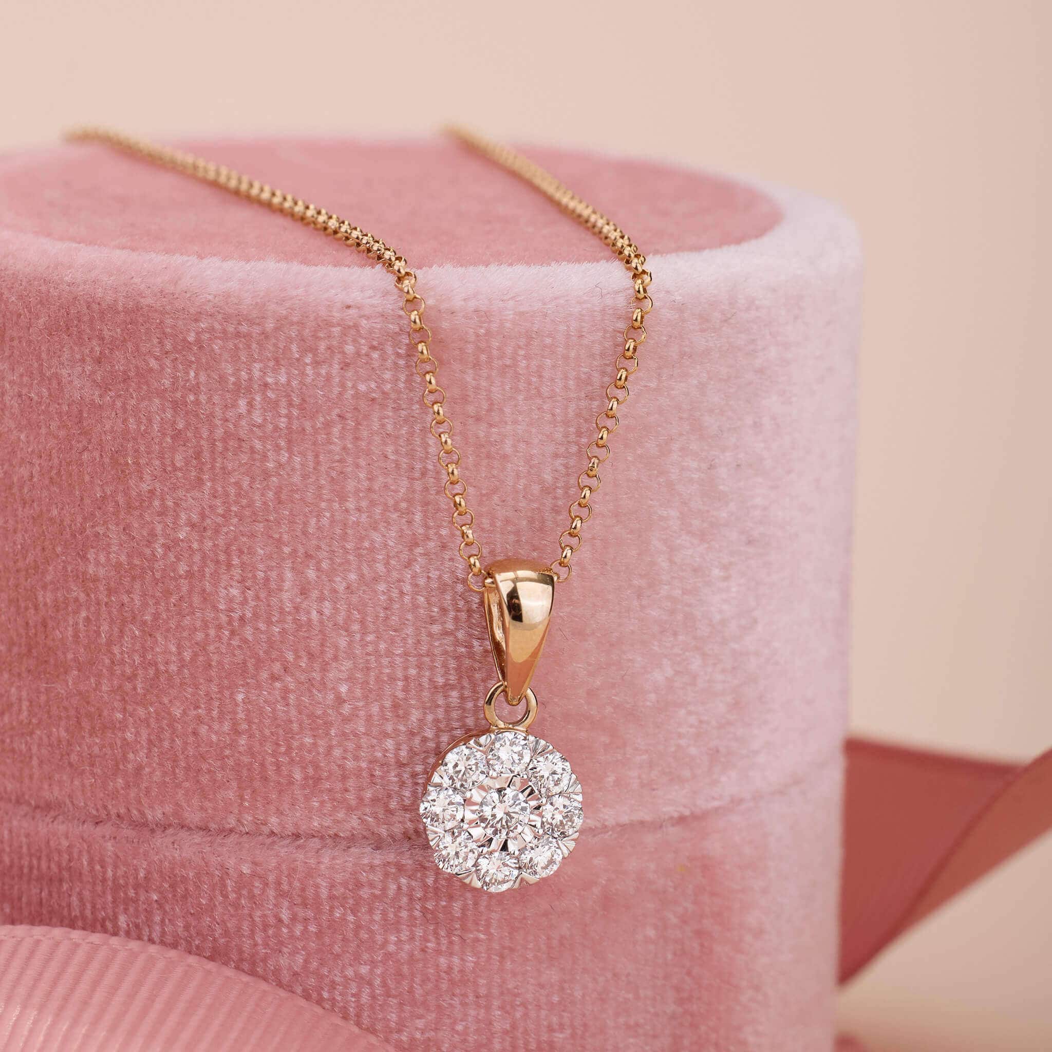 18K Gold Minimalist Natural Diamond Pendant - Jewelry And Store