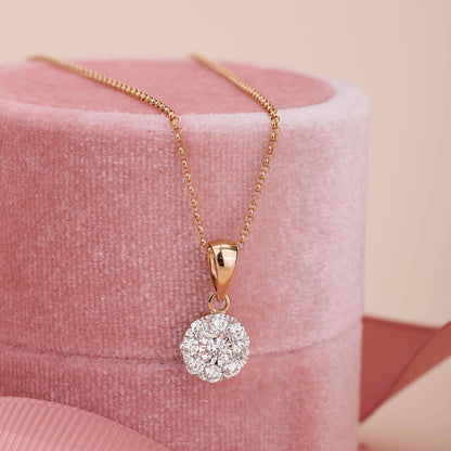 18K Gold Minimalist Natural Diamond Pendant - Jewelry And Store