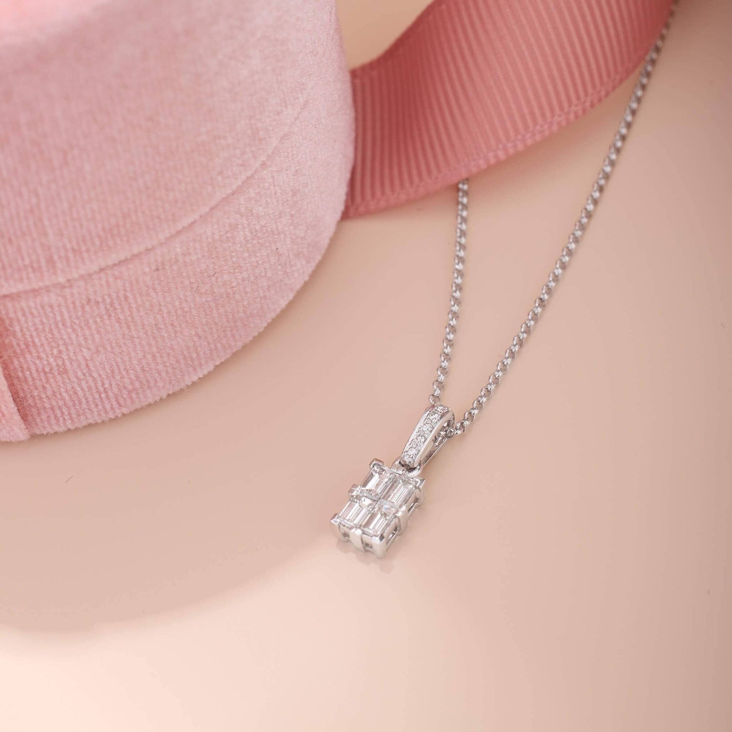 0.67 ct.tw. Natural Baguette Diamond Pendant
