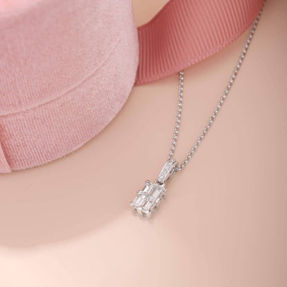 0.67 ct.tw. Natural Baguette Diamond Pendant