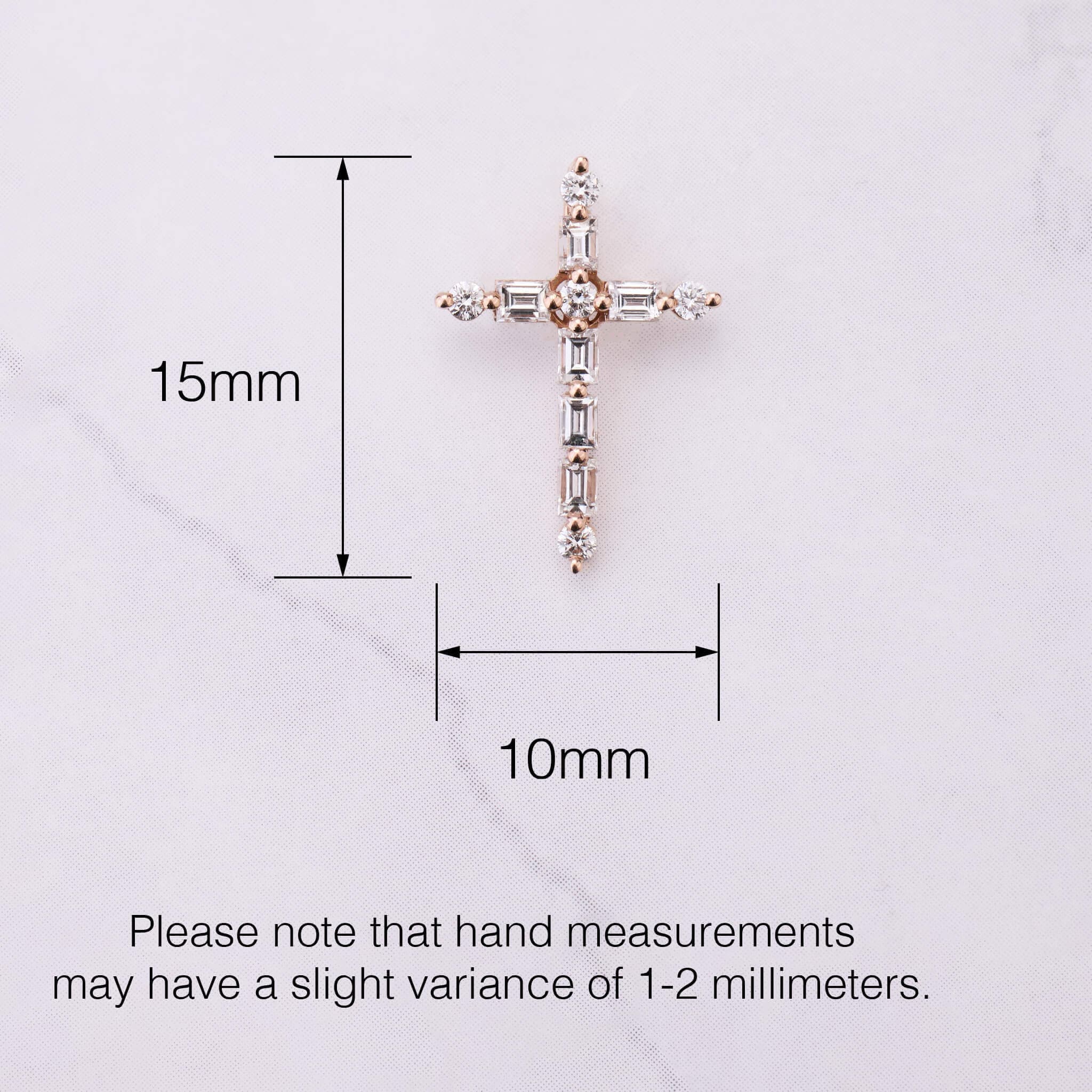 14K Gold Minimalist Cross Pendant with Natural Diamond - Jewelry And Store