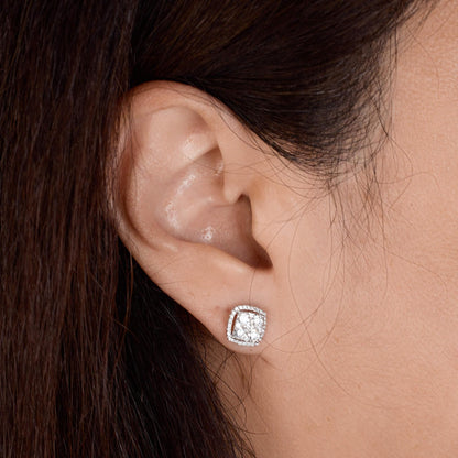 1.06 ct.tw. Diamond Halo Earrings - Jewelry And Store