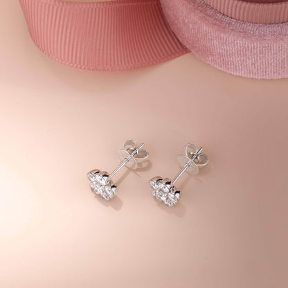 1.08ct.tw. Diamond Flower Stud Earrings - Jewelry And Store