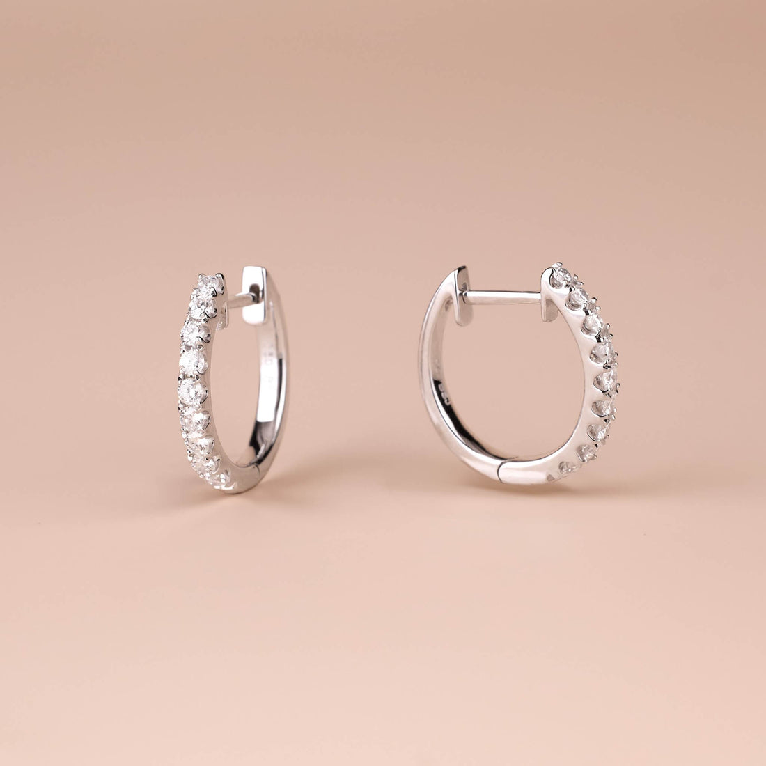 Classic Diamond Huggie Hoop Earrings - Jewelry And Store
