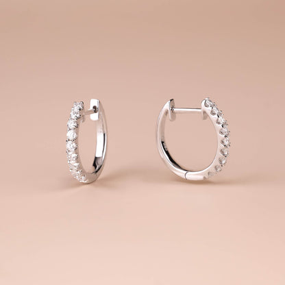 Classic Diamond Huggie Hoop Earrings - Jewelry And Store