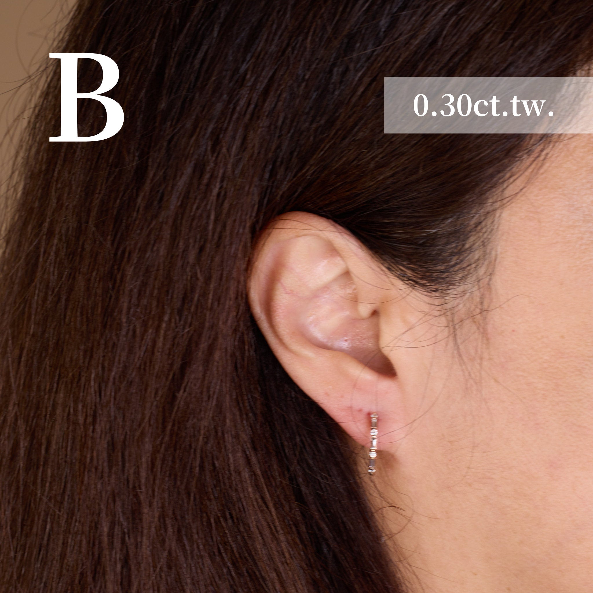 Classic Baugette Diamond Hoop Earrings - Jewelry And Store