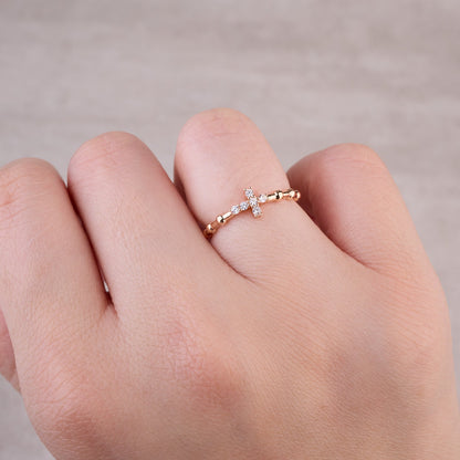 925 Silver Minimalist Cross Ring