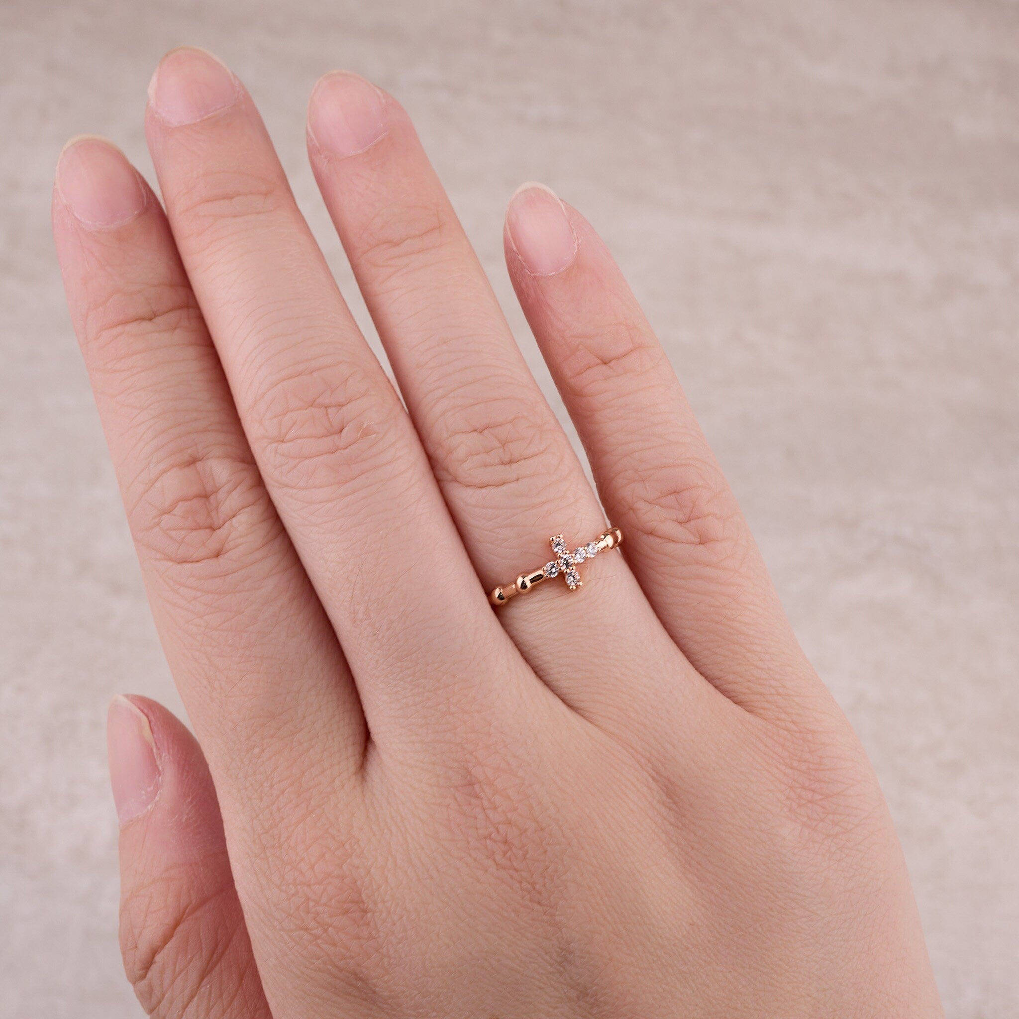 925 Silver Minimalist Cross Ring
