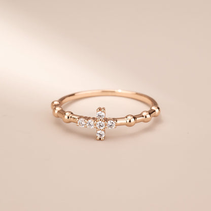 925 Silver Minimalist Cross Ring