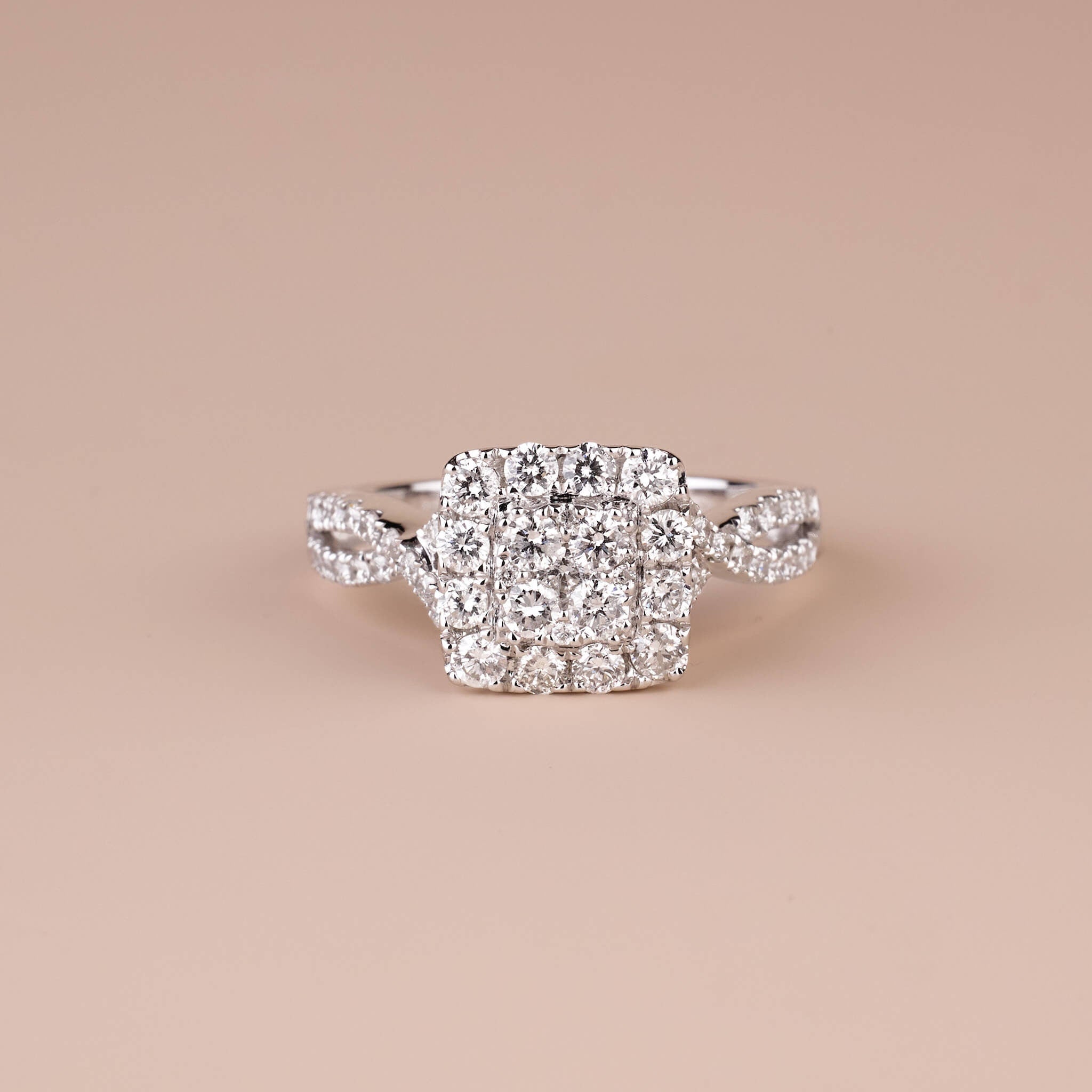 1.09 ct.tw.Classic Diamond Halo Ring - Jewelry And Store