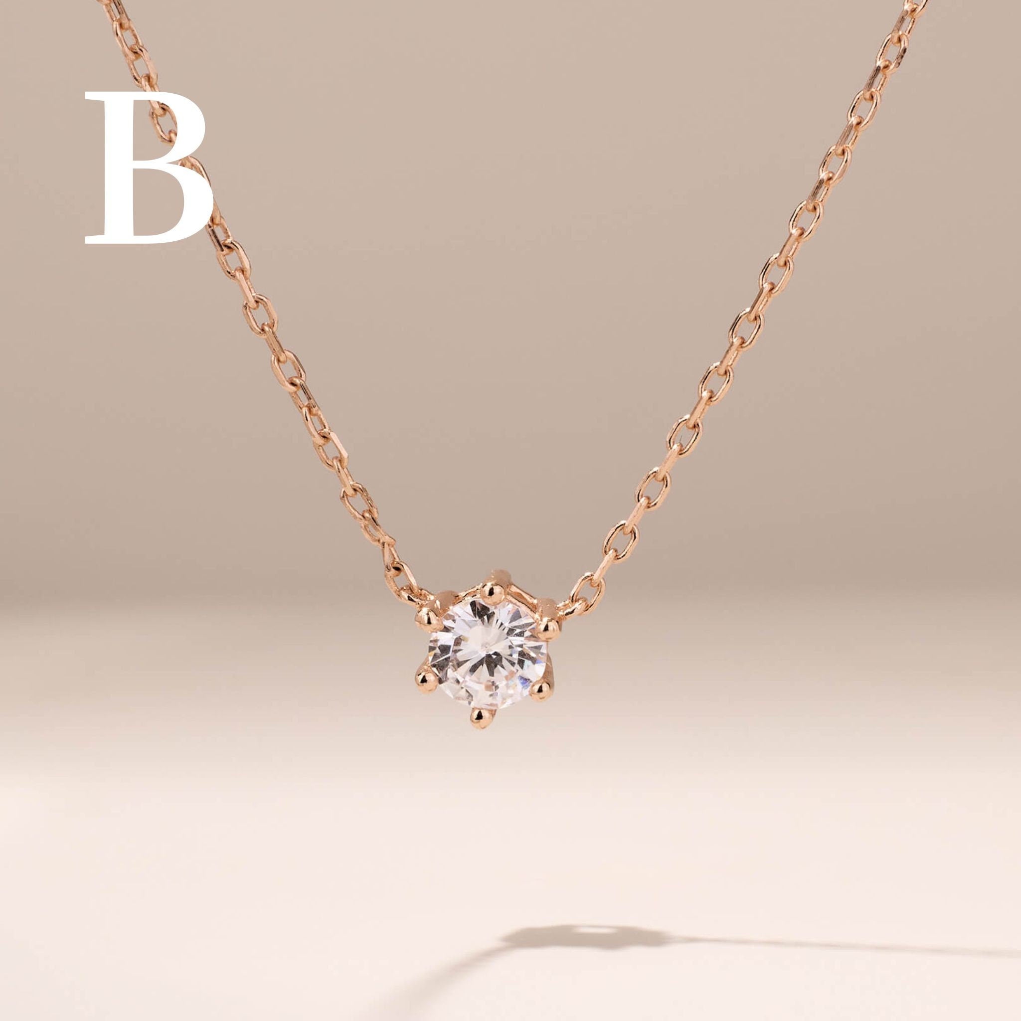 925 Silver Solitiare Diamond Necklace - Jewelry And Store