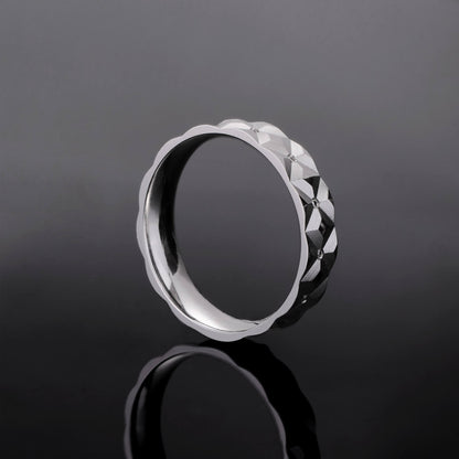 18K Gold Unisex Geometric Band Ring