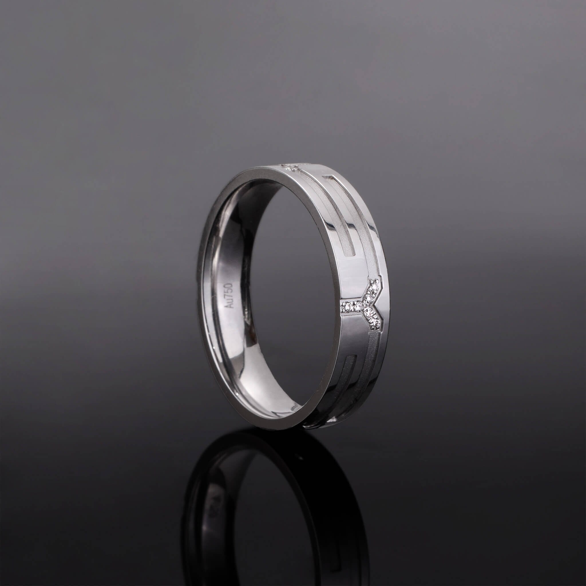 18K Gold Unisex Diamond Band Ring - Jewelry And Store