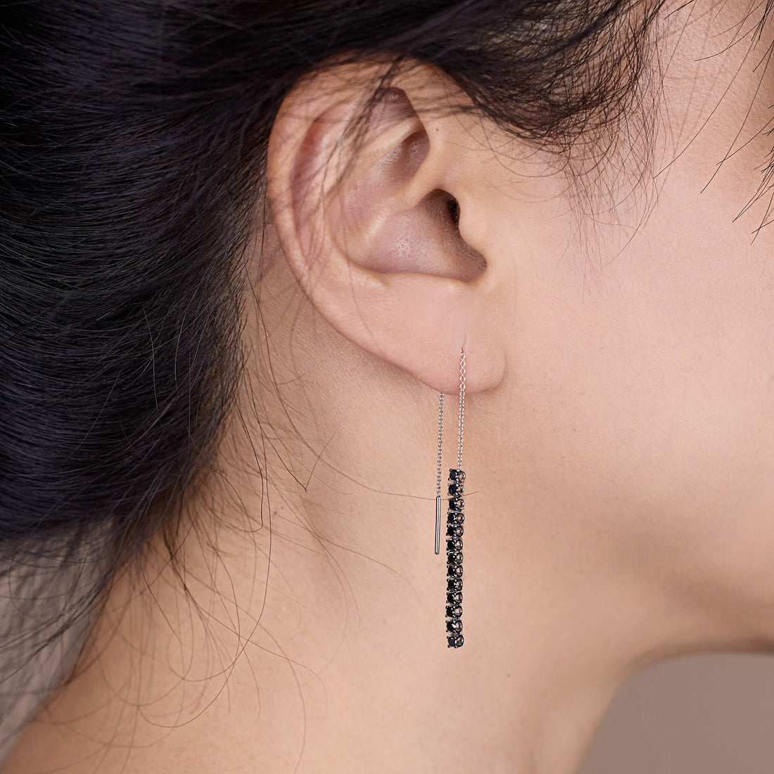 18K Gold Black Diamond Drop Earrings - Jewelry And Store