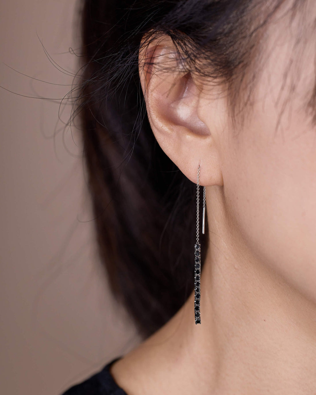18K Gold Black Diamond Drop Earrings - Jewelry And Store