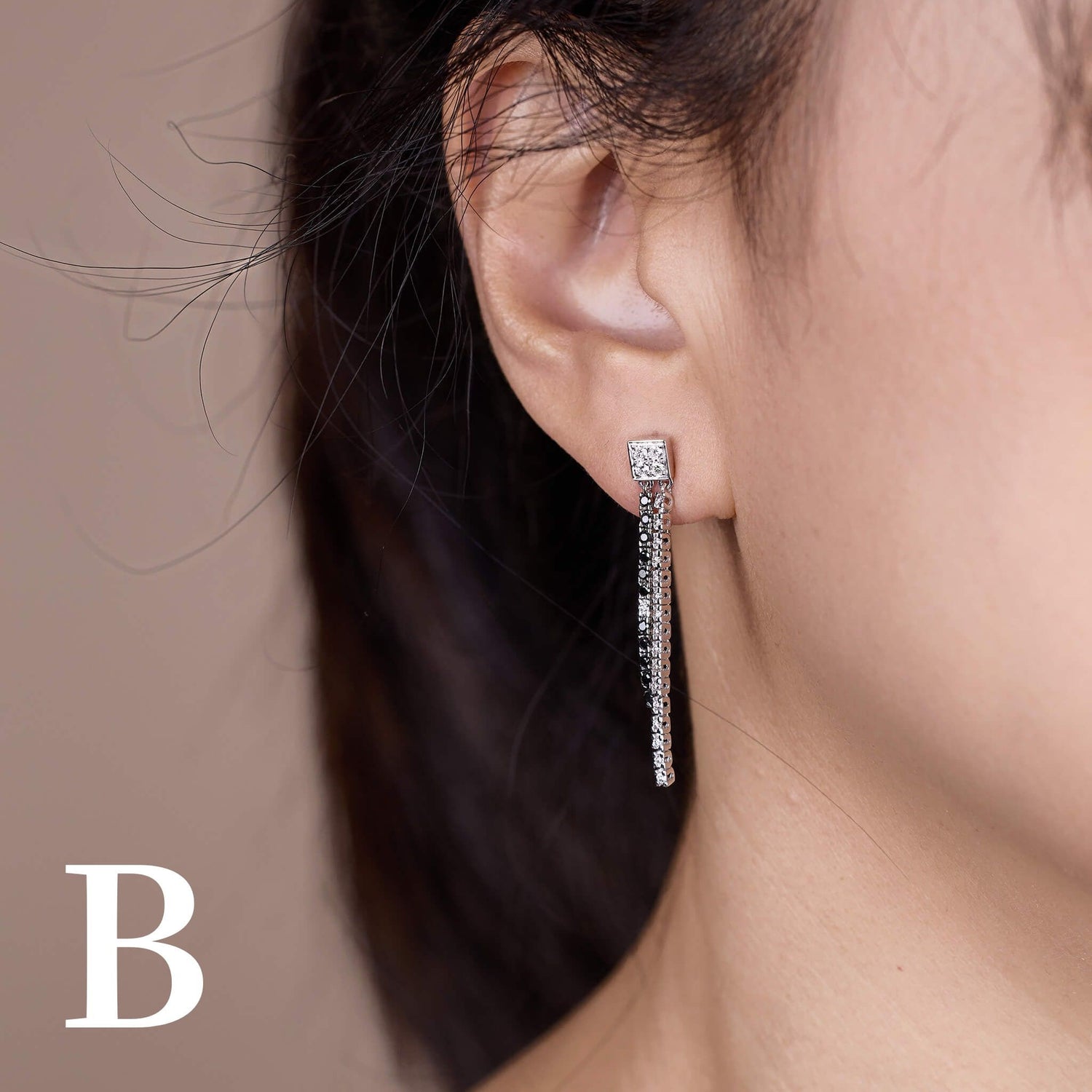 18K Gold Black Diamond Threader Earrings - Jewelry And Store
