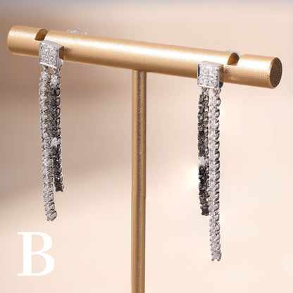 18K Gold Black Diamond Threader Earrings - Jewelry And Store