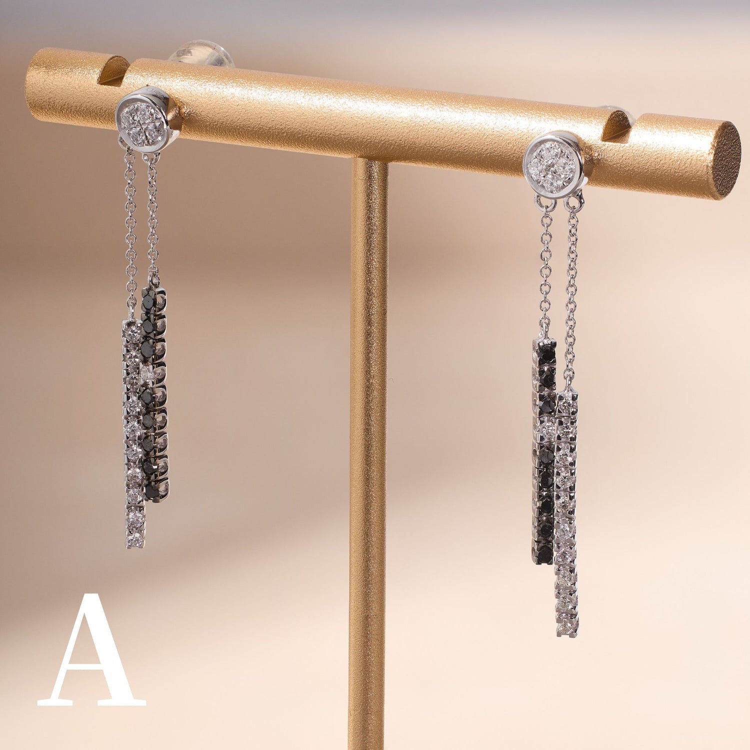 18K Gold Black Diamond Threader Earrings - Jewelry And Store