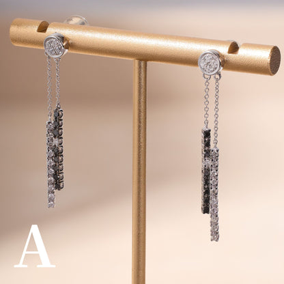 18K Gold Black Diamond Threader Earrings - Jewelry And Store