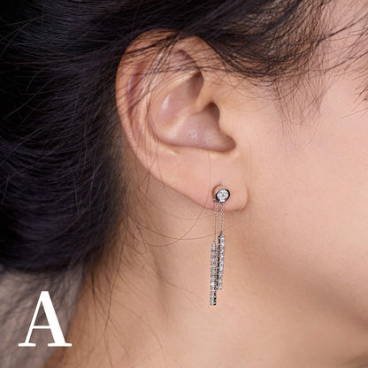 18K Gold Black Diamond Threader Earrings - Jewelry And Store