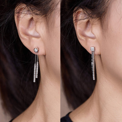 18K Gold Black Diamond Threader Earrings - Jewelry And Store