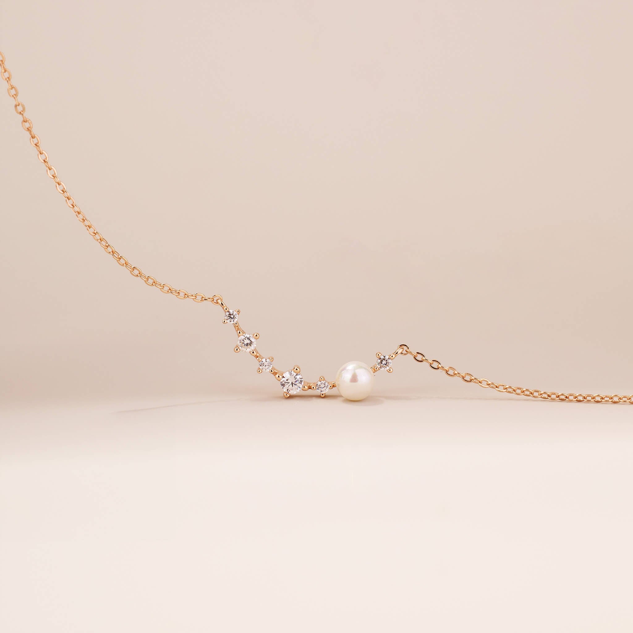 925 Silver Pearl charm Necklace - Jewelry And Store