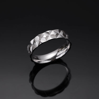 18K Gold Unisex Geometric Band Ring