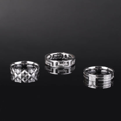 18K Gold Unisex Geometric Band Ring