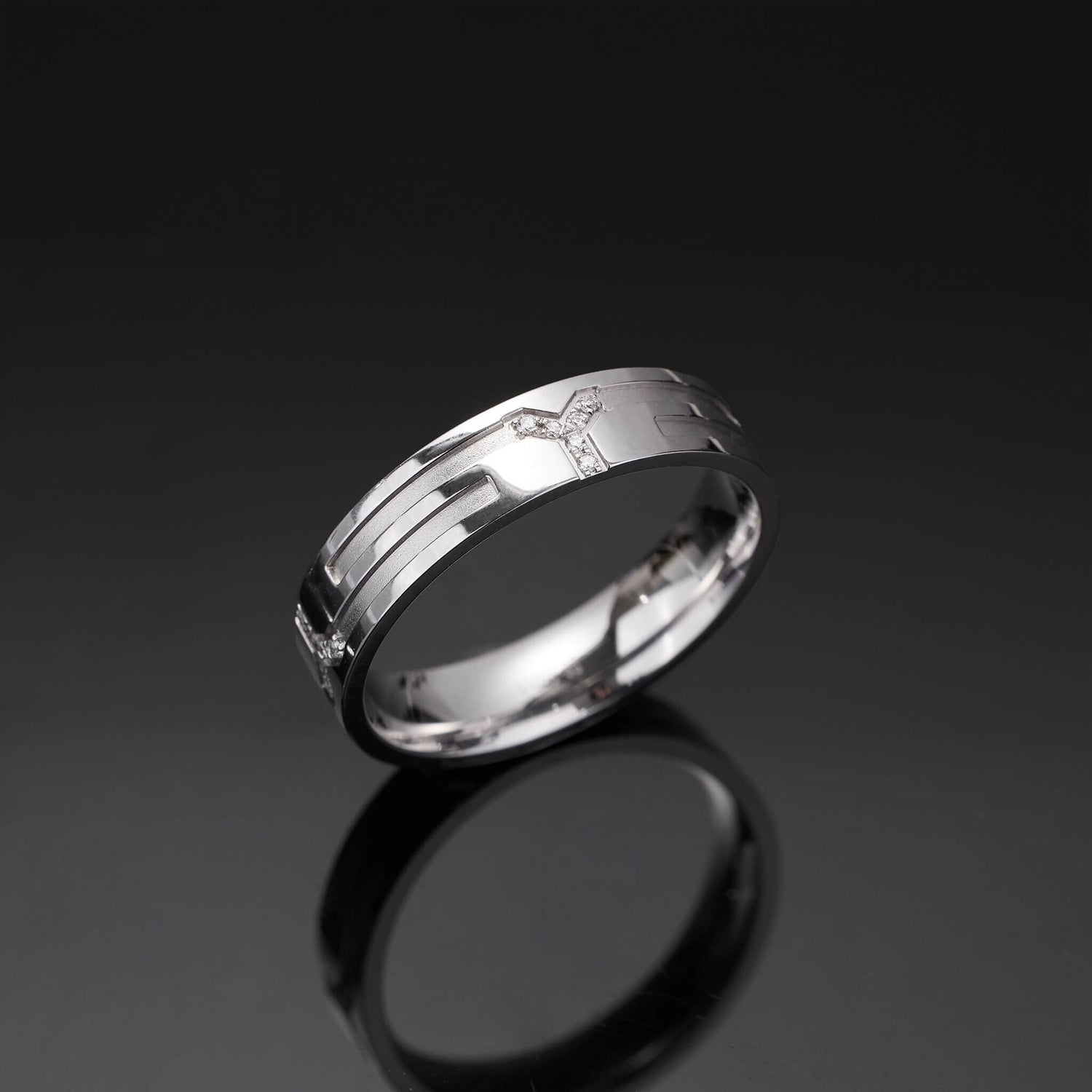 18K Gold Unisex Diamond Band Ring - Jewelry And Store