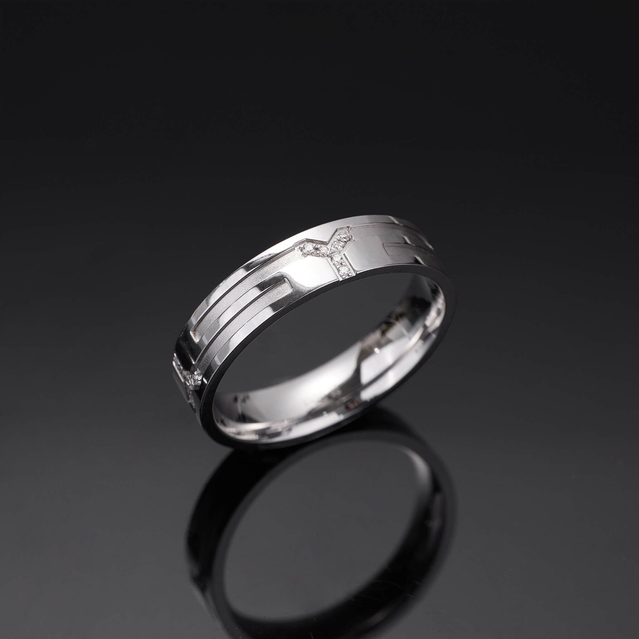 18K Gold Unisex Diamond Band Ring - Jewelry And Store