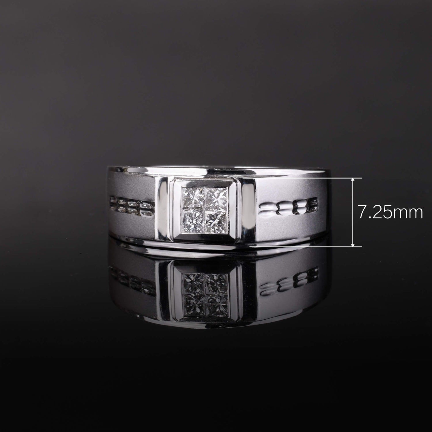 18K Gold Unisex Diamond Signet Ring - Jewelry And Store