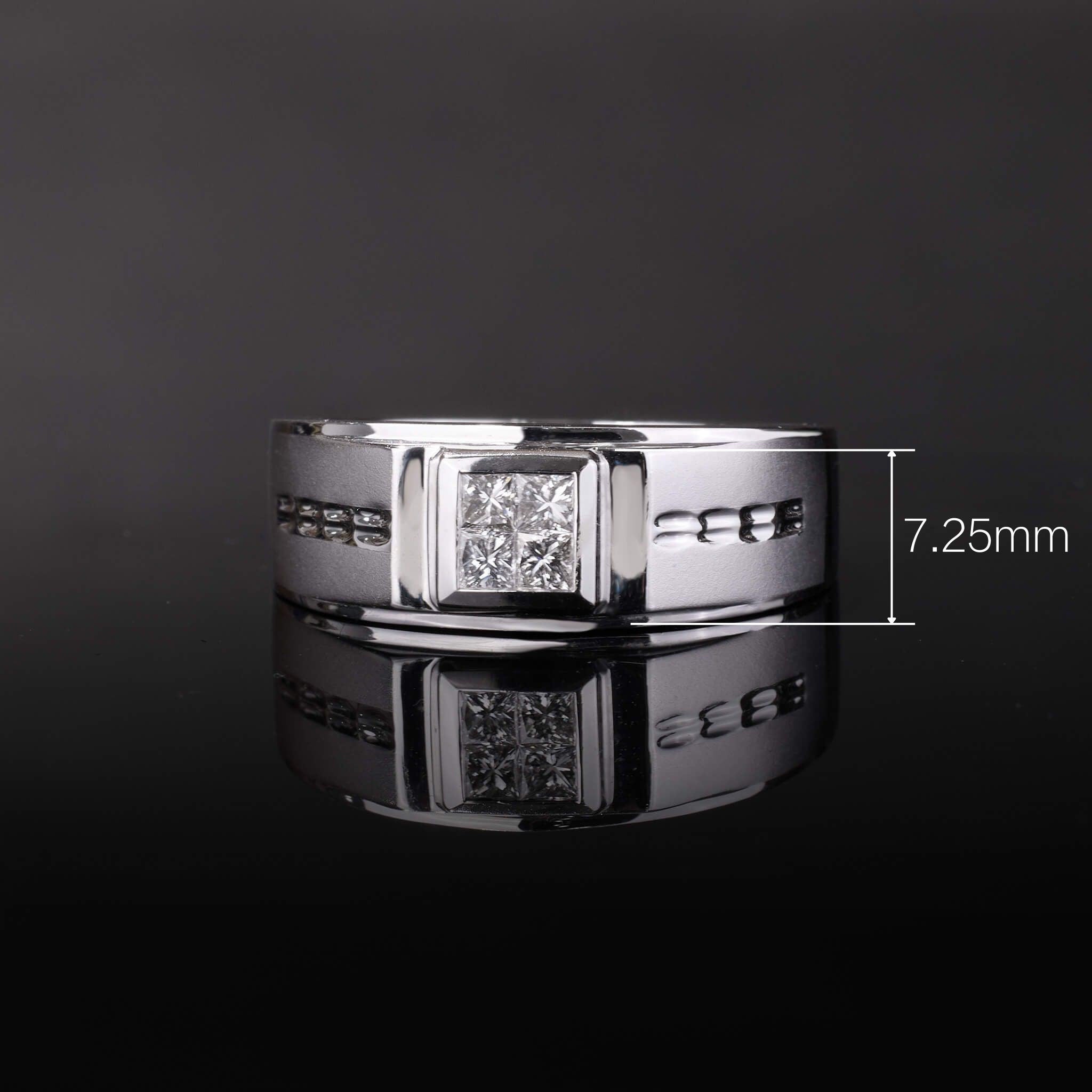 18K Gold Unisex Diamond Signet Ring - Jewelry And Store