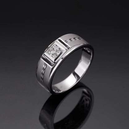 18K Gold Unisex Diamond Signet Ring - Jewelry And Store