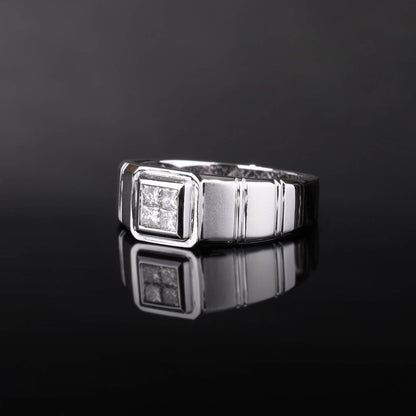 18K Gold Unisex Diamond Signet Ring