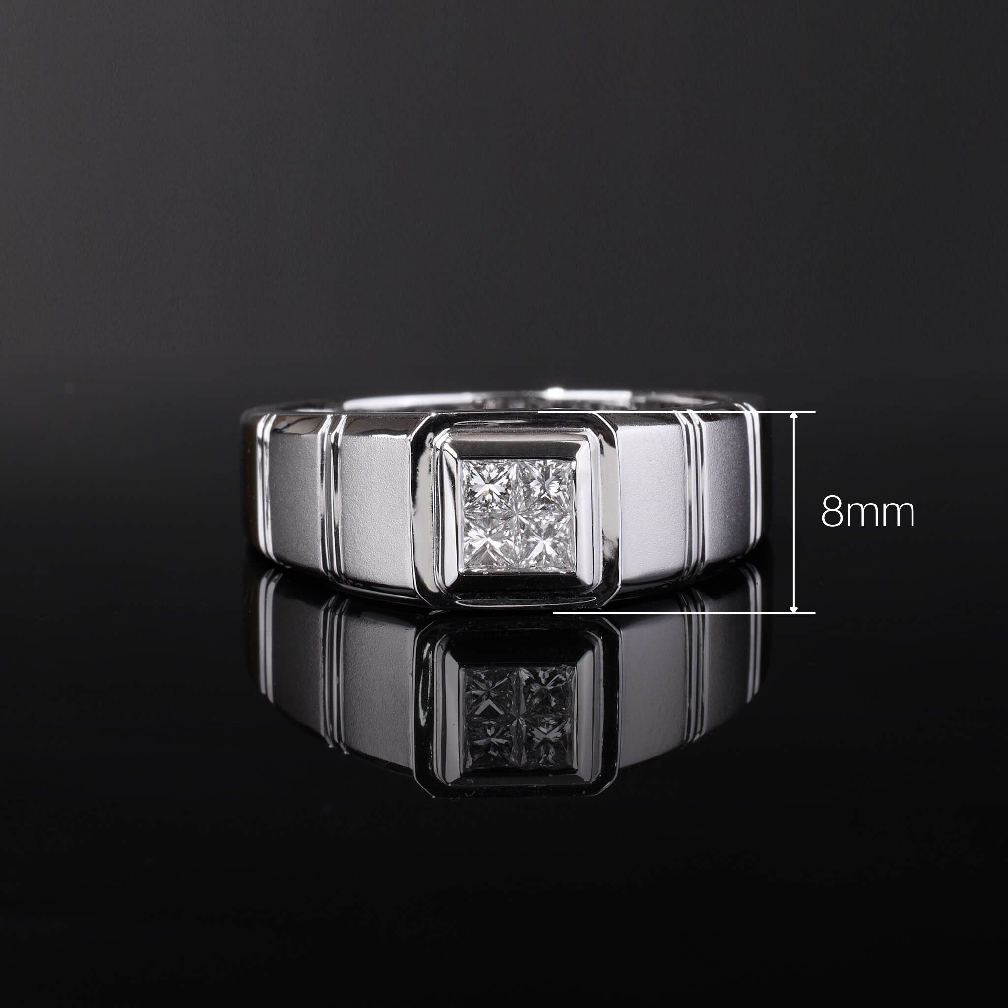 18K Gold Unisex Diamond Signet Ring - Jewelry And Store