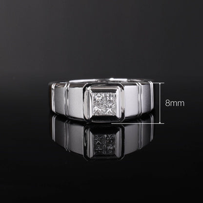18K Gold Unisex Diamond Signet Ring