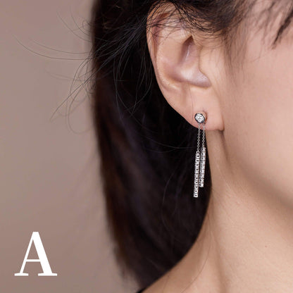 18K Gold Black Diamond Threader Earrings - Jewelry And Store