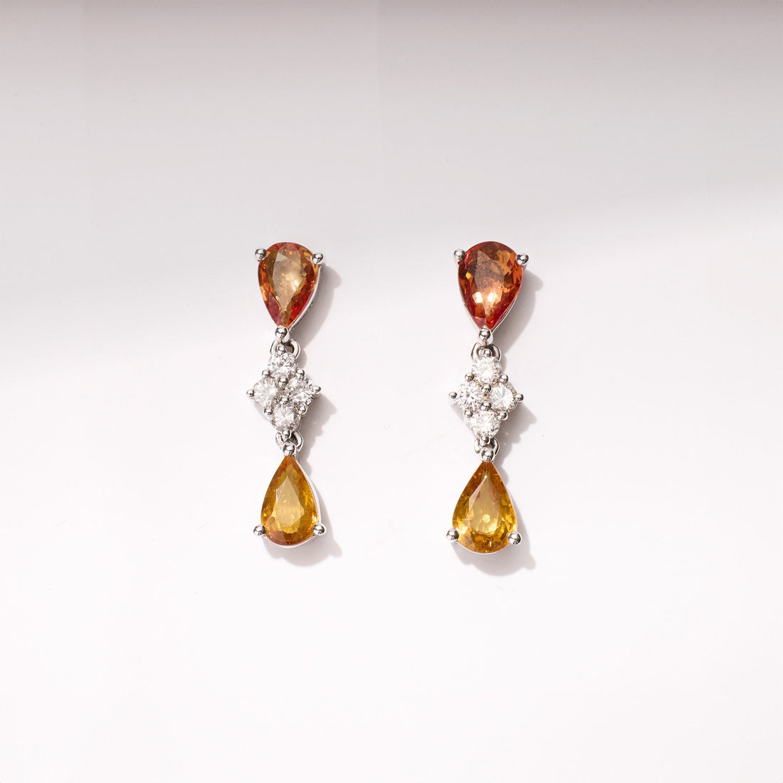 18K Gold Fancy Sapphire and Diamond Drop Earrings - Jewelry And Store