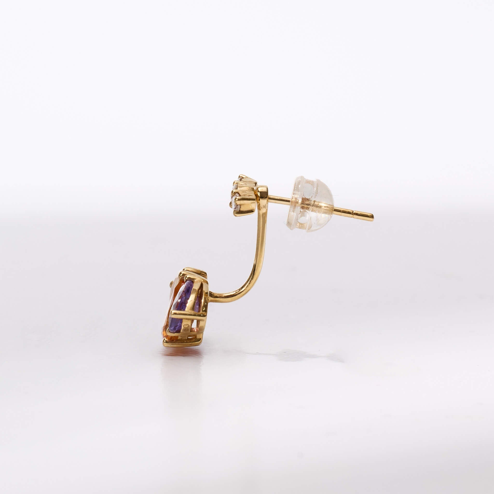 18K Gold Fancy Sapphire and Diamond Flower Earrings - Jewelry And Store