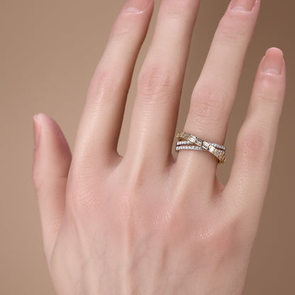 18K Gold X - Cross Diamond Ring - Jewelry And Store