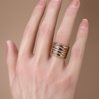 18K Gold Layered Diamond Band - Jewelry And Store