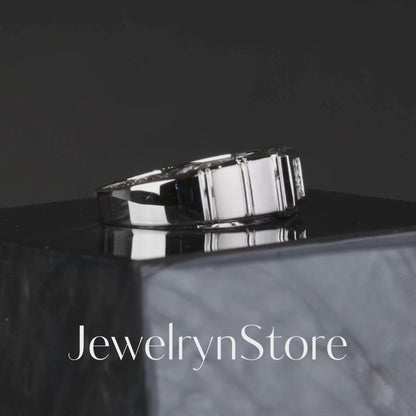 18K Gold Unisex Diamond Signet Ring