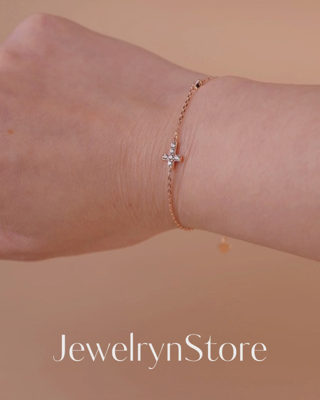 925 Silver Minimalist Cross Bracelet