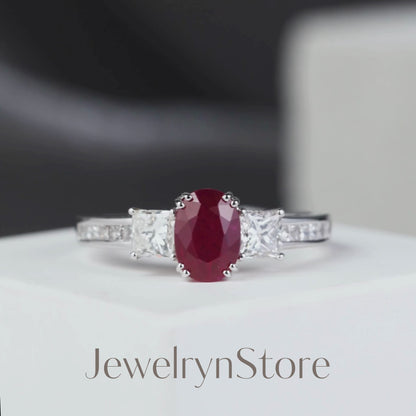 1.15ct.t.w. Nature Ruby and Diamond Ring